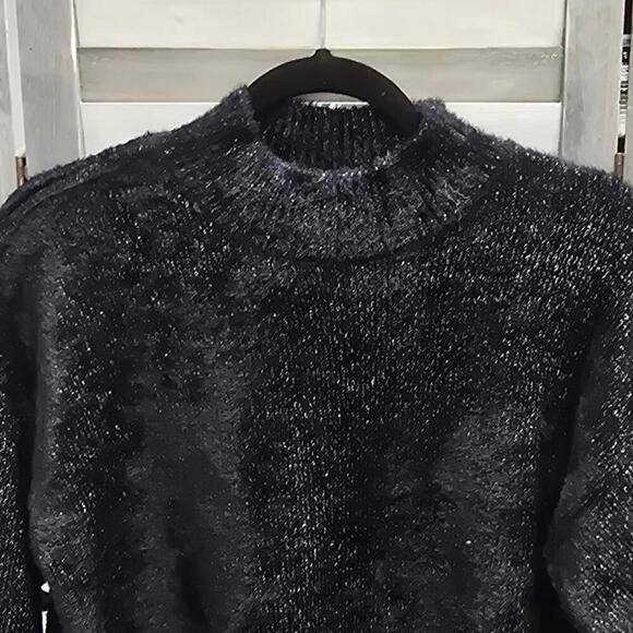 Women's Mock Turtleneck Fuzzy Boxy Pullover Sweater | Wild Fable | Medium - Picture 4 of 8